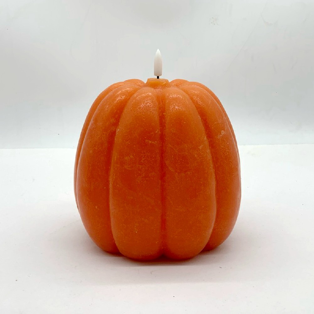 Bullet bulb Orange Pumpkin LED candle 6''